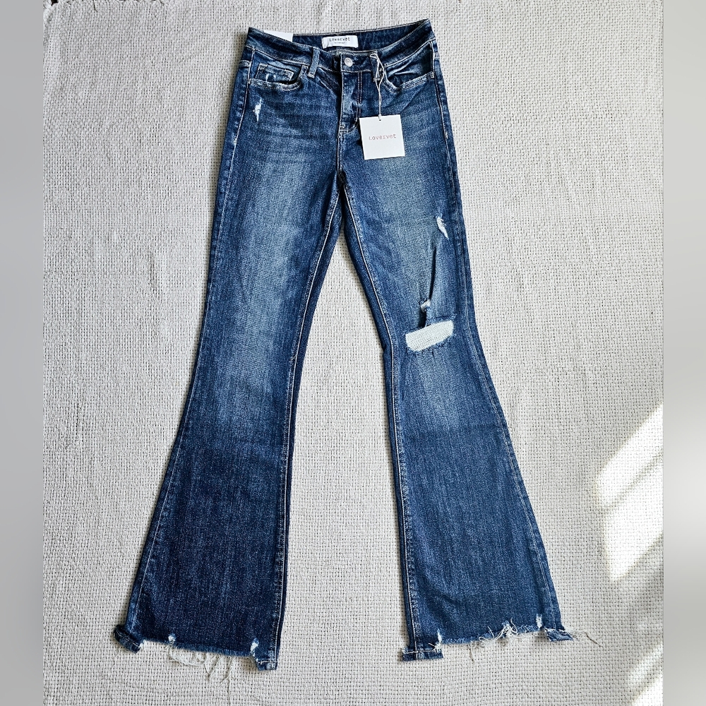 Lovervet (Vervet by Flying Monkey)  Distressed Flare Jeans Size 5(27) - Picture 14 of 15